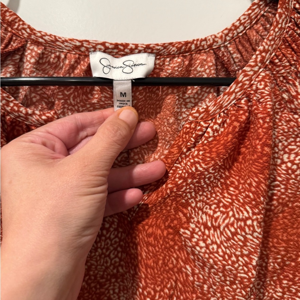 Jessica Simpson Rust and White Blouse - Picture 5 of 7